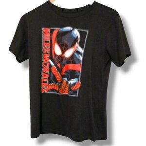 Marvel Miles Morales t-shirt Kids XL Spiderman black graphic Inspired Everyday